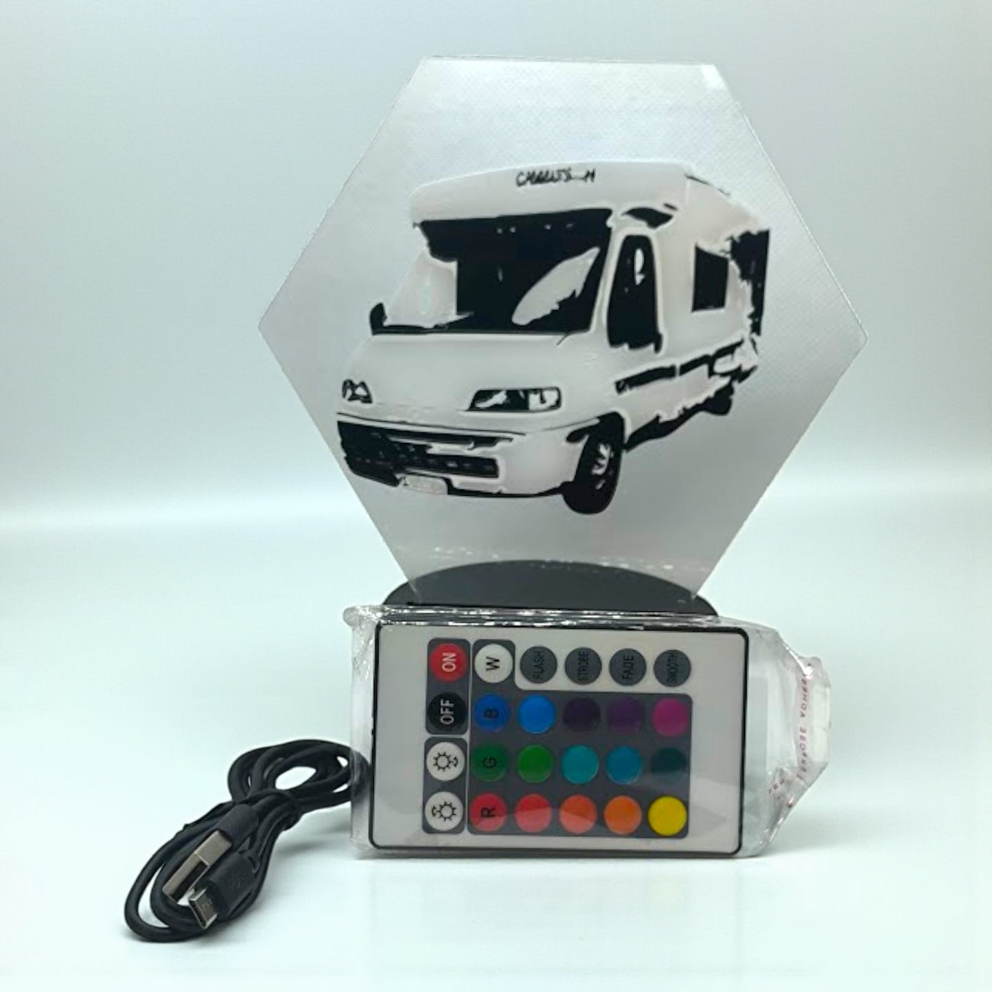 Personalisierter LED-Lichtsockel mit deinem Wohnmobil