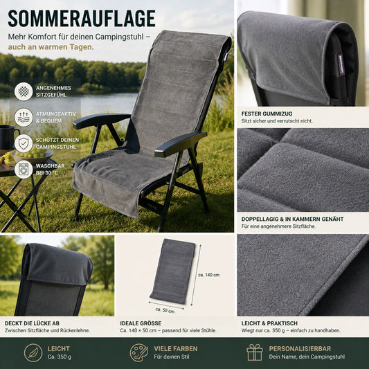 Sommerauflage für Campingstühle – bequem & rutschfest